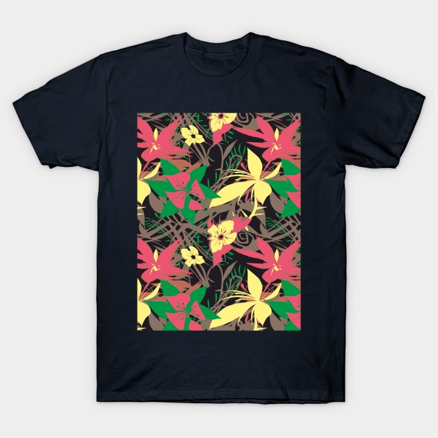 Colorful Flowers Print T-Shirt by ilhnklv